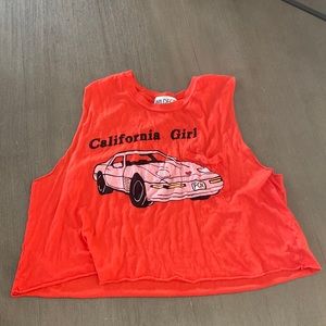 Wildfox graphic racer back muscle tee L
